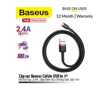 Cáp sạc Baseus Cafule USB dùng cho iP6/7/8/10/11/12/13/14 Chống đứt, chống rối,sạc nhanh, Bảo vệ pin, dài 1m/2m/3m