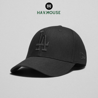 Nón lưỡi trai LA đen logo đen thêu 3D tinh tế dành cho mọi lứa tuổi Free size