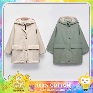 Áo phao raincoat lót lông thỏ Za.ra dư xịn cho các bé gái dòng lớn