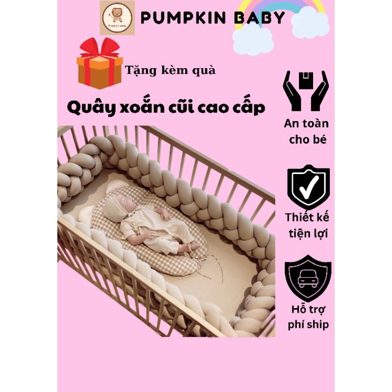 Quây xoắn cũi cho bé,quây xoắn cho bé, quây xoắn cũi, quây sam sợi to cho nôi cũi của bé