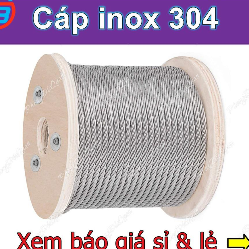 Cáp inox 304 (1ly, 1 ly rưỡi, 2 ly, 3 ly, 4 ly) THAIBINHVINA