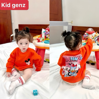 Áo nỉ cổ tròn micky blue pink cho bé gái , bé trai , áo sweater thu đông trẻ em unisex , kid genz
