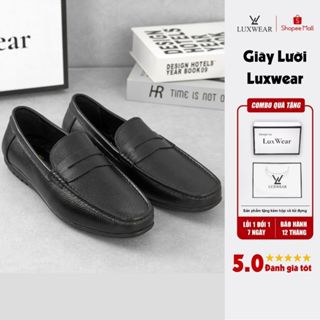Giày lười nam da bò cao cấp đế khâu LuxWear Moccasins shoes siêu nhẹ êm chân BH 24 tháng GM04