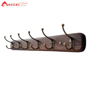 Móc gỗ óc chó nguyên khối nhập khẩu bo tròn cổ điển treo quần áo Anzzar nhiều kích thước tiện dụng decor nội thất MT-09