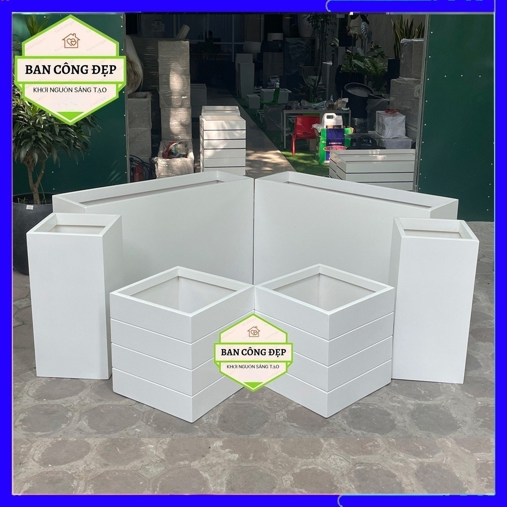 Chậu trồng cây composite, chậu nhựa composite trang trí ban công, chịu nắng, mưa độ bền 15 năm