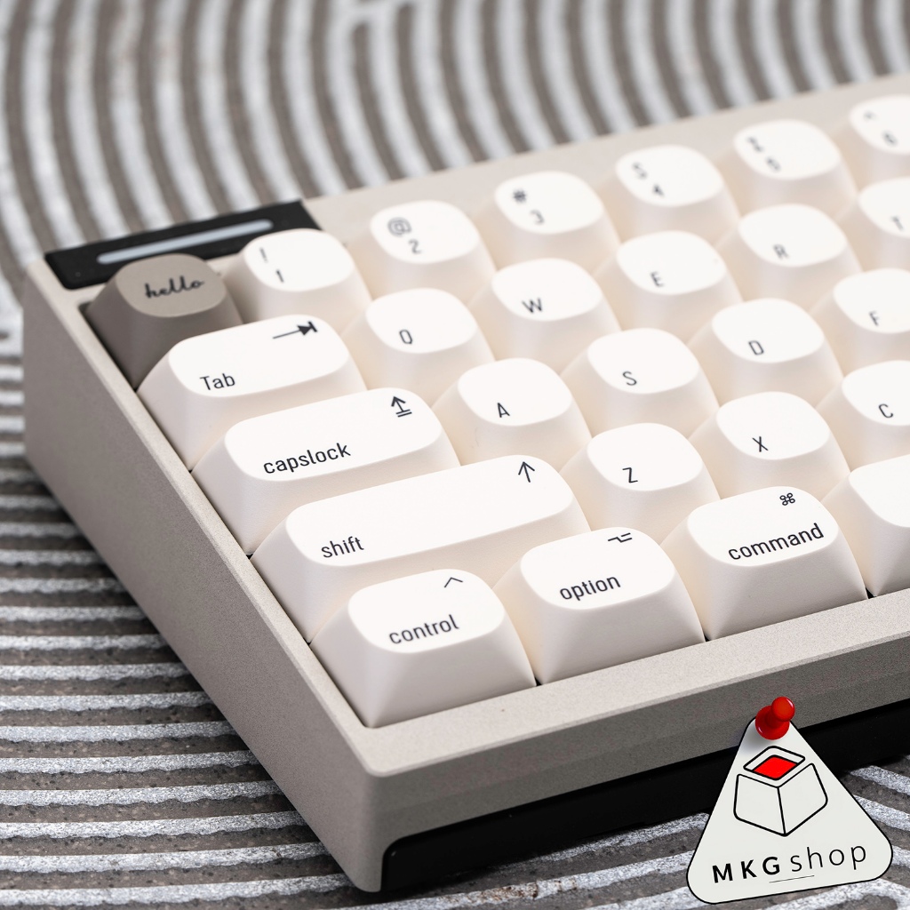 Keycap MA MacOs PBT dyesub - MA profile - trắng chữ đen 126 nút bàn phím cơ