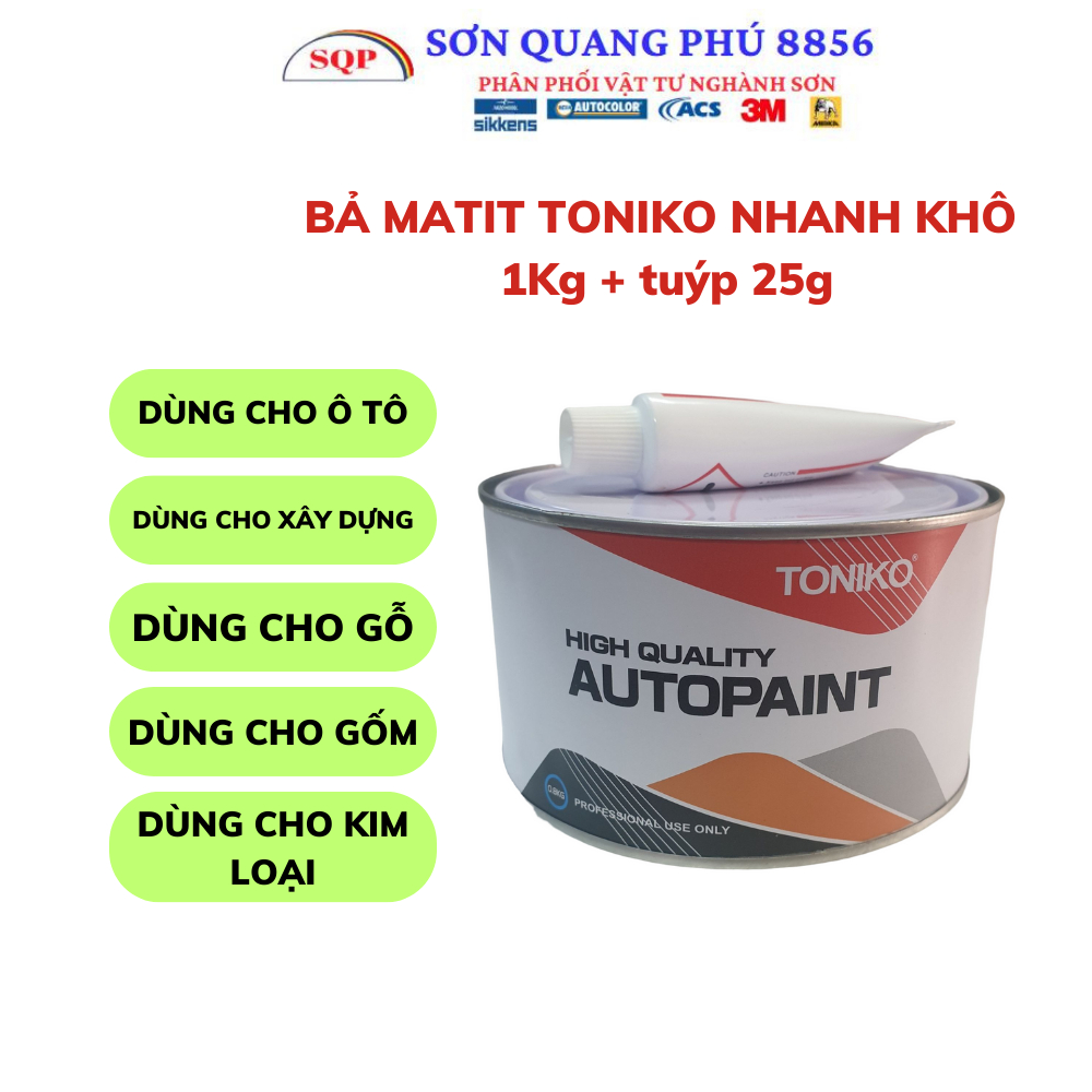 Bột Bả Matit TONIKO AYKOO 380 Nhanh Khô Xả Mềm, Bột Trét Ô Tô Xe Máy, gỗ, Nhựa, kim loại SONQUANGPHU