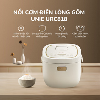 Nồi Cơm Điện Lòng Gốm Cao Cấp UNIE URC818, Lòng Nồi Gốm Ceramic,Hẹn Giờ 24 Tiếng, Dung Tích 1,8L