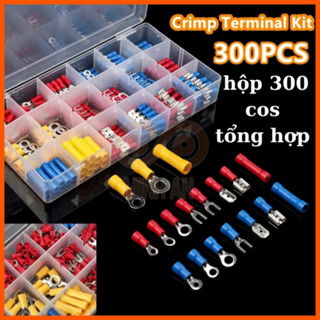  HỘP 300 ĐẦU COS DÂY ĐIỆN Uốn Thiết Bị Đầu Cuối Cách Nhiệt Terminator Spade Kết Nối Thiết Bị Đầu Cuối 