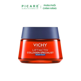  Kem dưỡng giúp sáng da mờ thâm nám ban đêm Vichy Liftactiv Collagen Specialist Night 50ml 