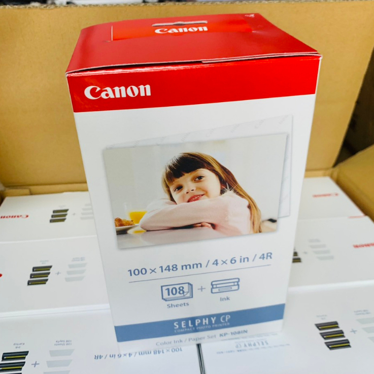 Combo 2 hộp giấy in ảnh Canon kp108in gồm 3 băng mực + 108 tờ giấy