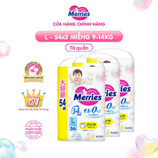  Combo 3 Tã bỉm quần Merries Jumbo Đủ Size L54 XL46 XXL30 