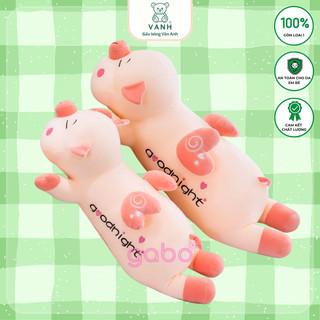  Gấu bông Heo nằm cánh tim Goodnight Heo thiên thần size 1m1 lợn hồng gối ôm cho bé gối ôm dài hình thú cute 