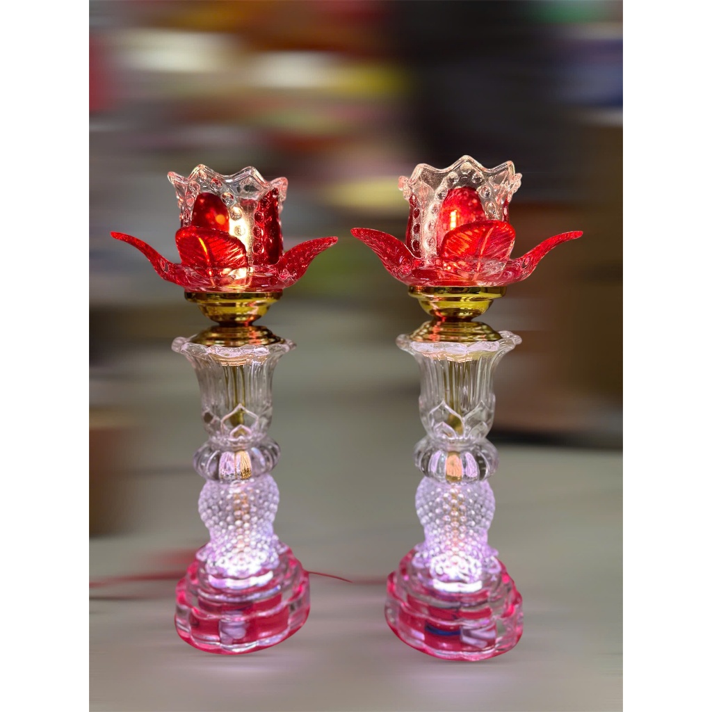 ĐÈN THỜ PHA LÊ  CAO CẤP 040 (33.5cm) 1 CẶP