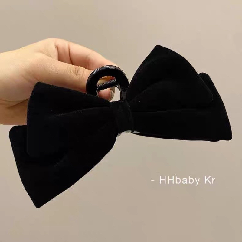 Kẹp tóc nhung nơ basic cho nữ dạng ngoạm K28