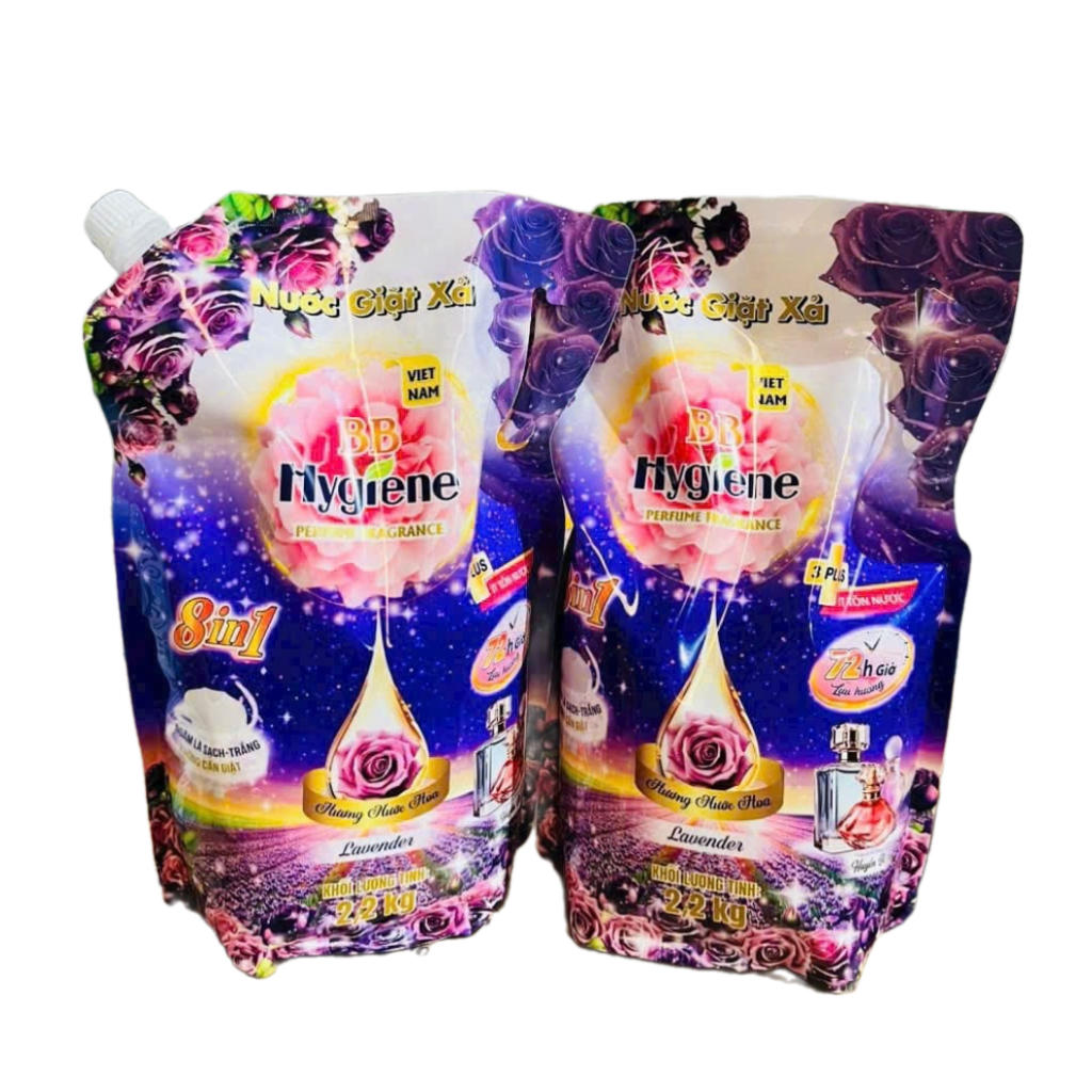 Nước Giặt Xả 8in1 BB Hygiene Túi 2.2 kg Hương Nước Hoa Lưu Hương 72H
