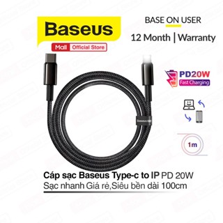 Cáp Sạc nhanh,Độ bền cao TypeC to IP PD20W 3.0A Baseus High Density dùng cho 6/7/8/10/11/12/13/14 dài 1M/2M