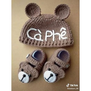 Mũ len gấu thêu tên cho bé [HANDMADE]- Gắn tên miễn phí ❤️