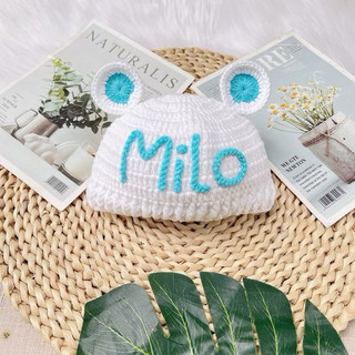 Mũ len gấu thêu tên cho bé [HANDMADE]- Gắn tên miễn phí ❤️