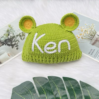 Mũ len gấu thêu tên cho bé [HANDMADE]- Gắn tên miễn phí ❤️