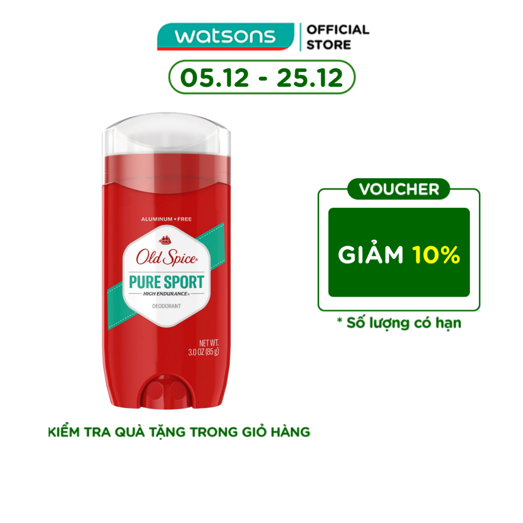 Sáp Khử Mùi Old Spice Pure Sport High Endurance Dành Cho Nam Giới Chơi Thể Thao Và Vận Động 85G