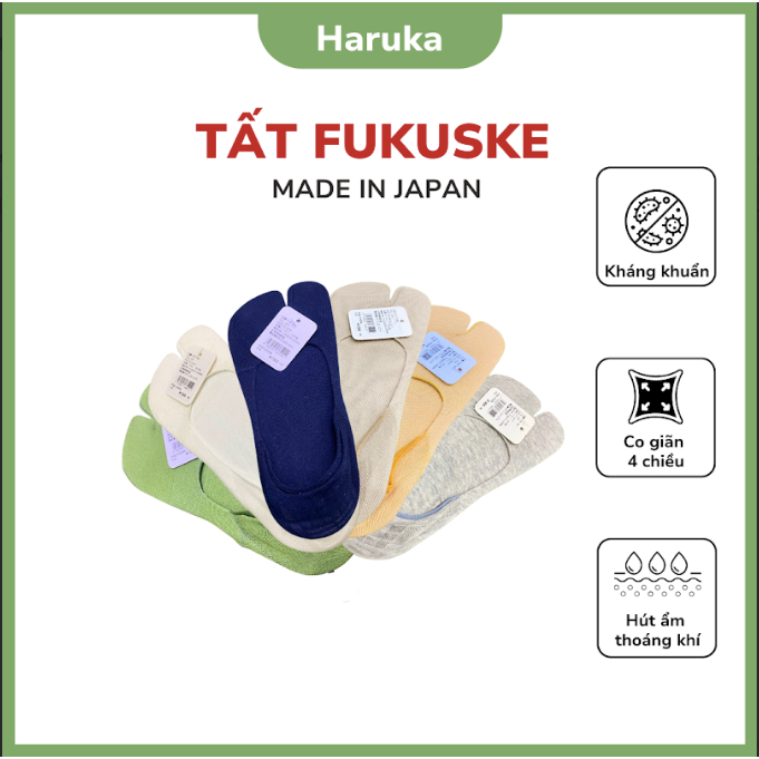 [MADE IN JAPAN] Tất bàn chân unisex chống tuột gót hiệu Fukuske