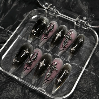 Nailbox Thiết Kế Móng Tay Giả Thỏ Đen Thánh Giá Cá Tính Sang Chảnh Mã 162