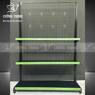 Kệ siêu thị đơn MÀU ĐEN ( Cao 1m5 x Dài 1m2 x 1 2 3 4 tầng ) tặng kèm nẹp nhựa.