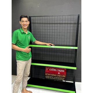 Kệ siêu thị đơn MÀU ĐEN ( Cao 1m5 x Dài 1m2 x 1 2 3 4 tầng ) tặng kèm nẹp nhựa.