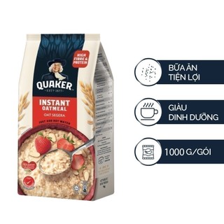 QUAKER + TÚI LỚN 1 Kg + YẾN MẠCH NGUYÊN CHẤT ĂN LIỀN MALAYSIA Instant Oatmeal  HALAL  