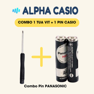 Combo Tua vit + Pin lắp máy tính casio 580vnx 880 BTG 570 vnplus 570 esplus 500 ms TIÊU CHUẨN