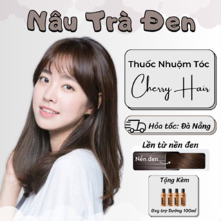  Thuốc Nhuộm Tóc Màu Nâu Trà Đen Thuốc nhuộm Tóc chính hãng tặng kèm Oxy + Bao Tay Cherry Hair. Cherry Hair 
