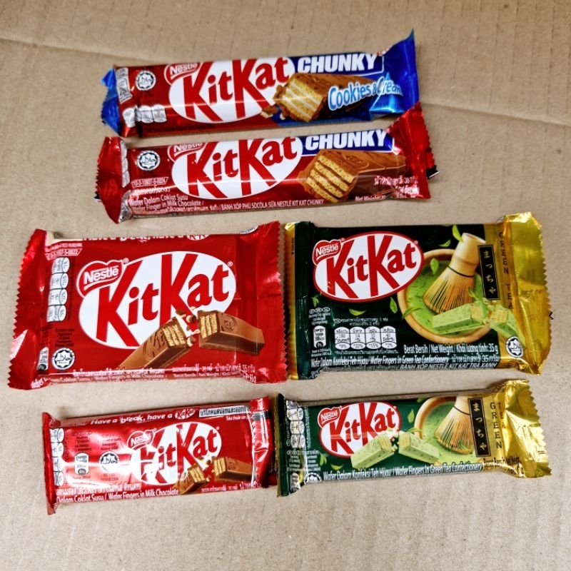 Bánh Xốp Phủ Socola Sữa Nestle 'KitKat Socola / trà xanhChunky 17g