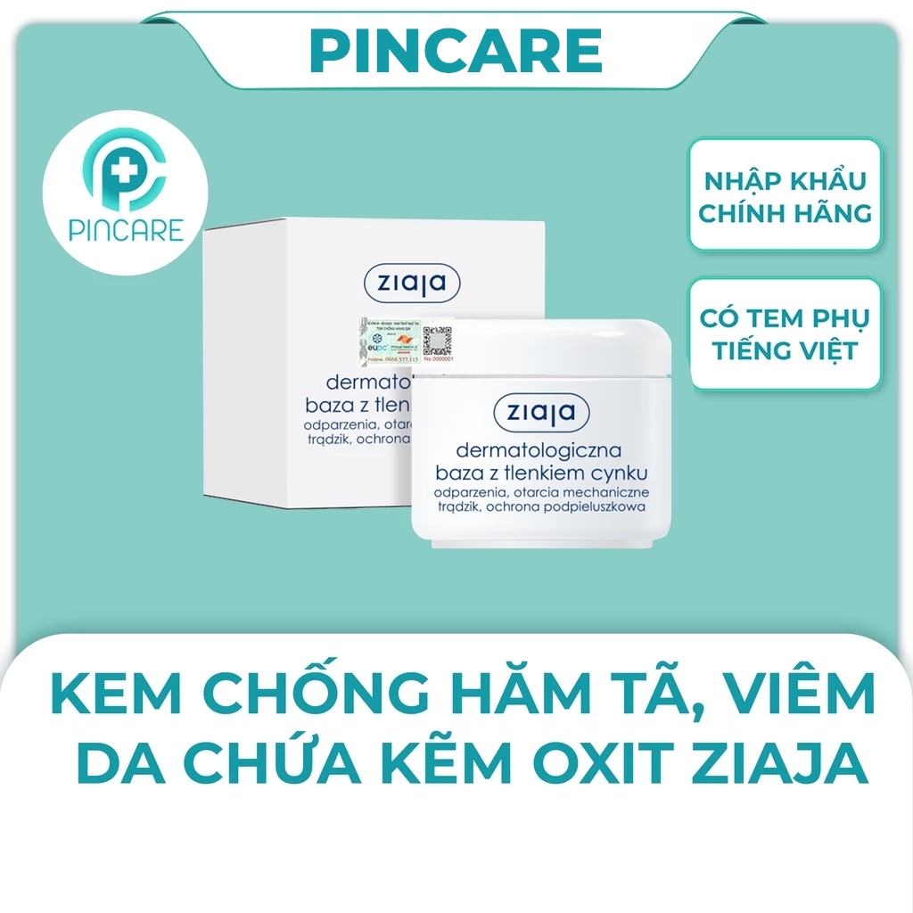 Kem kẽm oxit Ziaja 13% - Ziaja Dermatological Base with Zinc Oxide 80g - Hàng chính hãng - PINCARE Health & Beauty