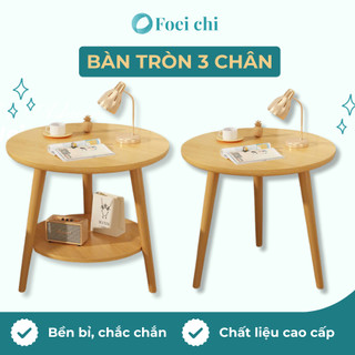 BÀN TRÀ TRANG TRÍ NAGO, SOFA, 2 MẶT, 3 CH N GỖ CHẮC CHẮN, (mặt hình tròn) bằng gỗ ván ép, 30x40cm
