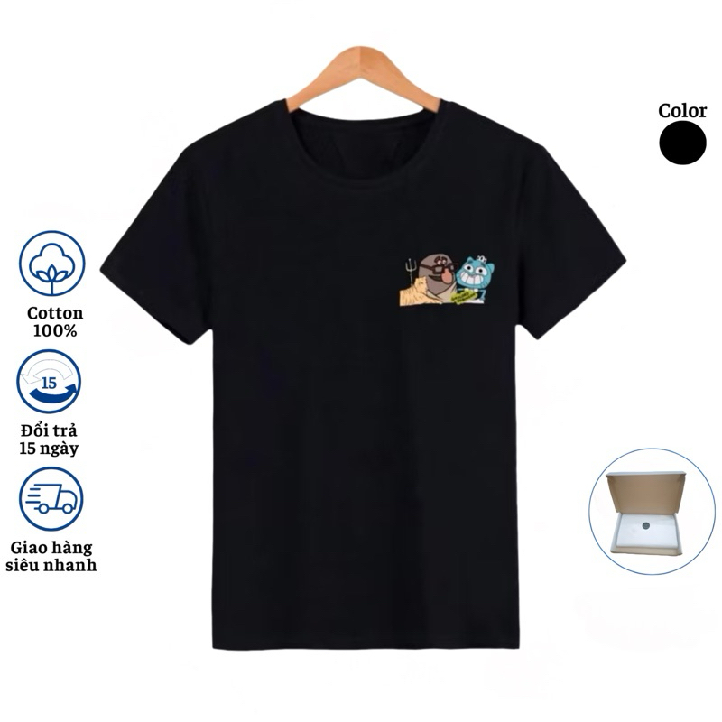 Áo Thun Unisex Hoạt Hình Ông Robinson Quyền Lực Và Hầu Gái Gumball (Cartoon Network - The Amazing Wo