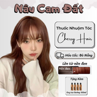 Thuốc Nhuộm Tóc Màu Nâu Cam Đất Thuốc nhuộm Tóc chính hãng tặng kèm Oxy + Bao Tay, Cherry Hair. Cherry Hair