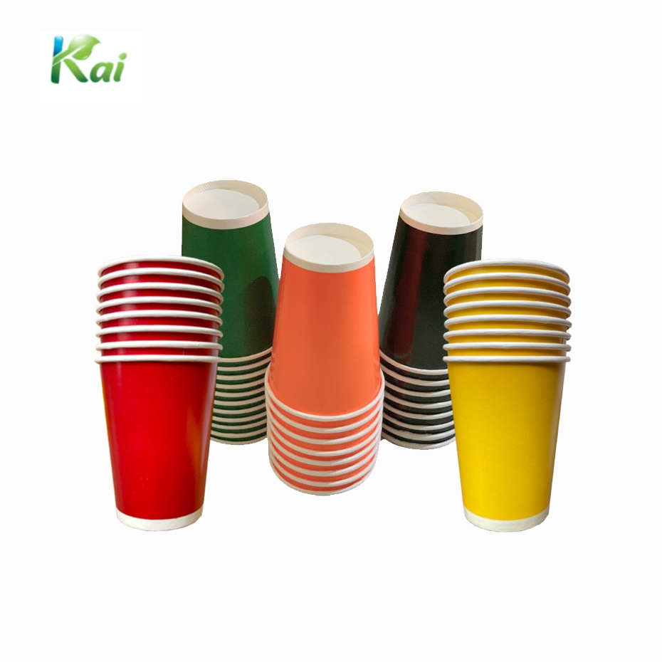 50 LY GIẤY MÀU, size 12oz (360ml), ly giấy chịu nhiệt, ly giấy dùng 1 lần, ly giấy sinh nhật, ly giấ