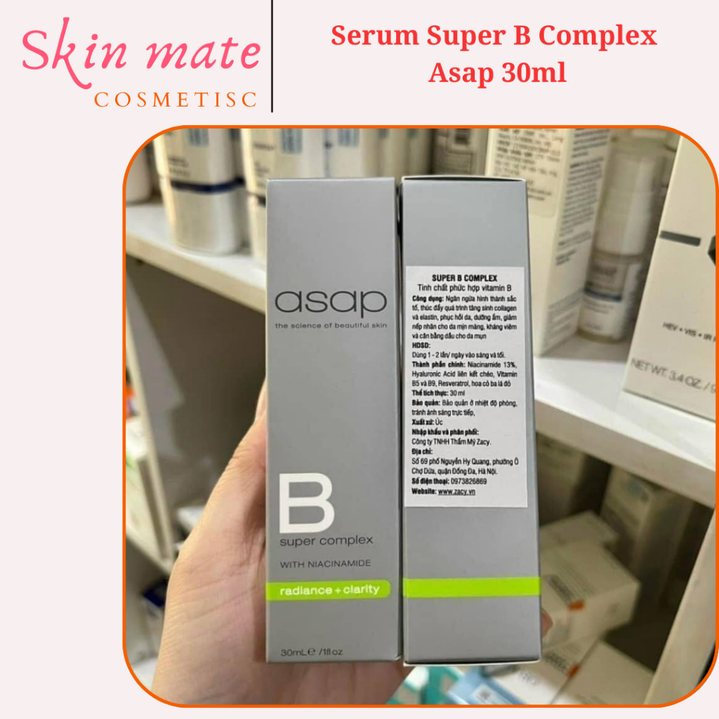 [ Công ty] Serum Super B Complex Asap 30ml dưỡng sáng da, giảm mụn