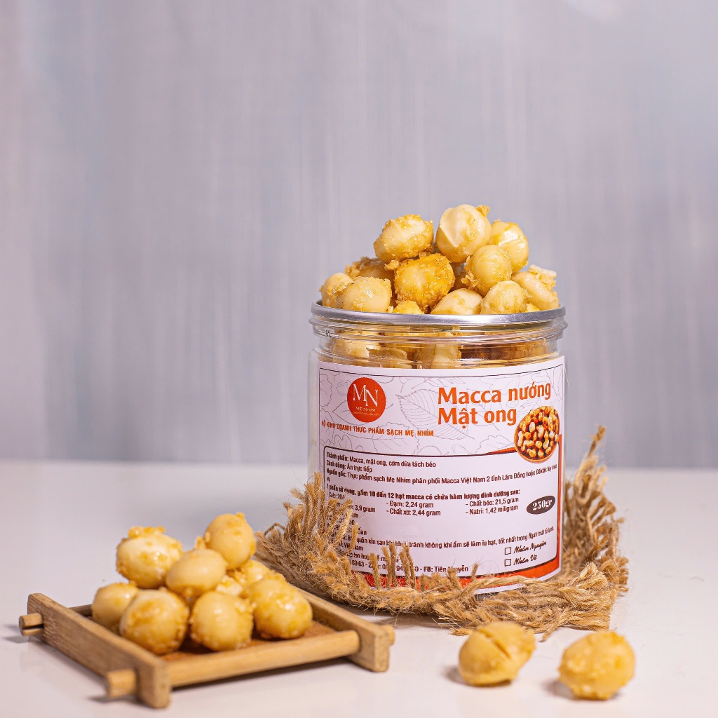 Hạt Macca Nướng Mật Ong, Cơm Dừa | Shop Mẹ Nhím Bình Phước | Hộp 250gr  | Shop Mẹ Nhím