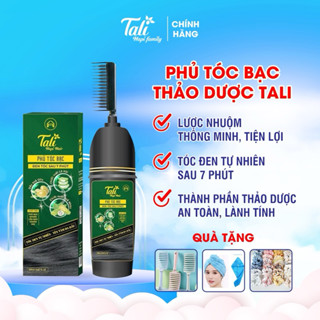 Dầu Gội đầu Phủ Bạc Thảo Dược Đen Tóc Sau 7 Phút Tali , Lược Nhuộm Tóc Thông Minh Phủ Màu Nhanh, An Toàn Cho Da Đầu