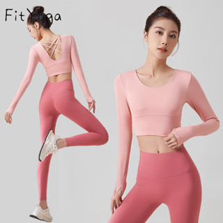 FitYoga  Áo tập Yoga nữ thời trang tay dài nhanh khô mùa thu đông