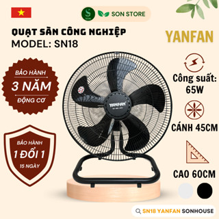 Quạt Sàn Công Nghiệp YANFAN SN18 - Động Cơ Dây Đồng 100% - Cánh 5 Lá ABS Cao Cấp - 65W - Công Suất 65W.