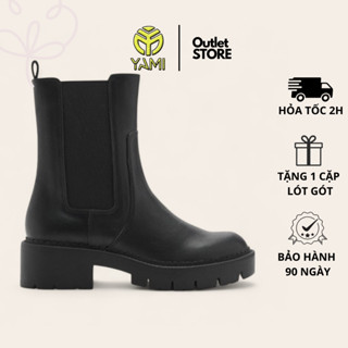 Giày Chelsea Boot Nam Nữ Size 39 40 41, Chunky Boot Cổ Thun Đế Cao Da PU Màu Đen, Giày Bốt Nữ Xuất Xịn - YAMI