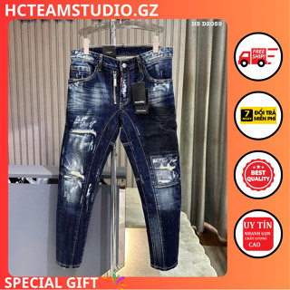 Quần jean dài DSQ form dáng biker khóa zip , hàng cao cấp nam [ RẺ VÔ ĐỊCH | ẢNH THẬT ] chất jean bò co giãn , form đẹp