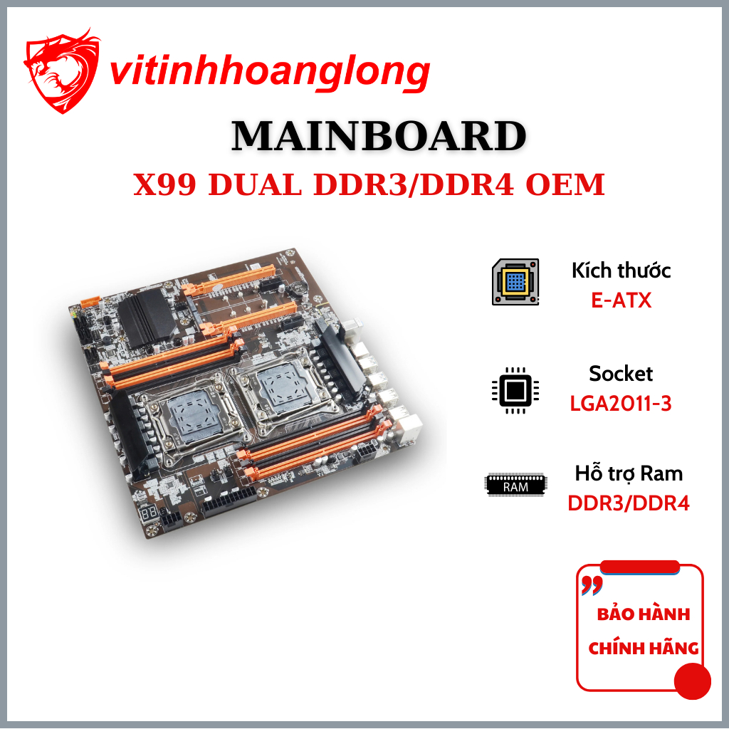 Mainboard X99 Dual DDR3/DDR4 OEM Bảo hành 1 tháng