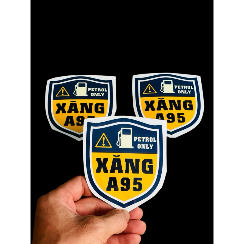 Nhãn Dán Tem decal dán trên Nắp Bình Xăng, Bình Dầu, Xăng A95, Cảnh Báo khi đổ xăng
