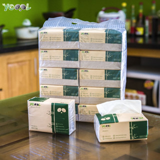 Khăn Giấy ăn gấu trúc YCOOL làm từ bột tre nguyên sinh, bịch 10 gói dai mềm mịn