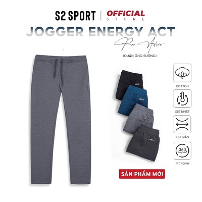 Quần nỉ Jogger nam S2 SPORT dáng thể thao ống suông chất vải nỉ cao cấp thoải mái vận động - QN12