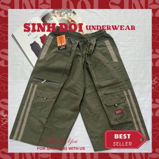 Quần short kaki nam lưng thun có dây rút túi hộp cao cấp trung niên mỏng co giãn mềm mịn thoáng mát